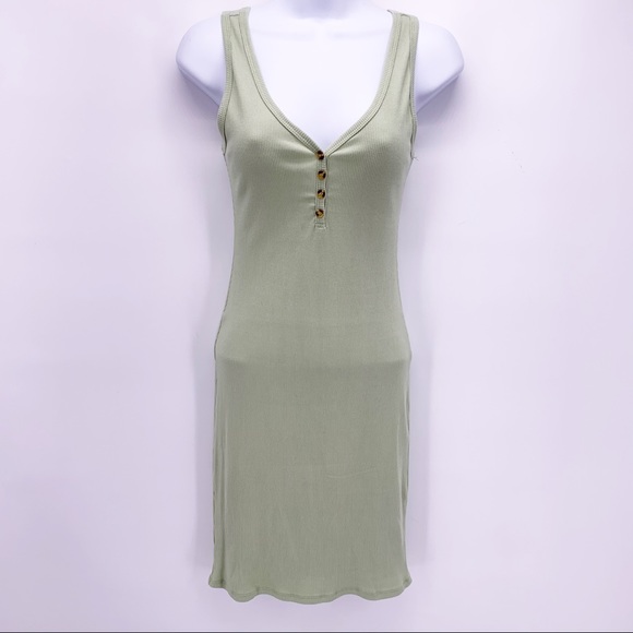 Fashion Nova Dresses & Skirts - NEW Fashion Nova Lynda Ribbed Mini Dress - Sage Green Size Medium